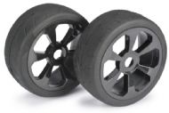 ABSIMA 1/8 BUGGY ON ROAD 6-SPOKE STREET WHEELS/TYRES BLACK 2530008